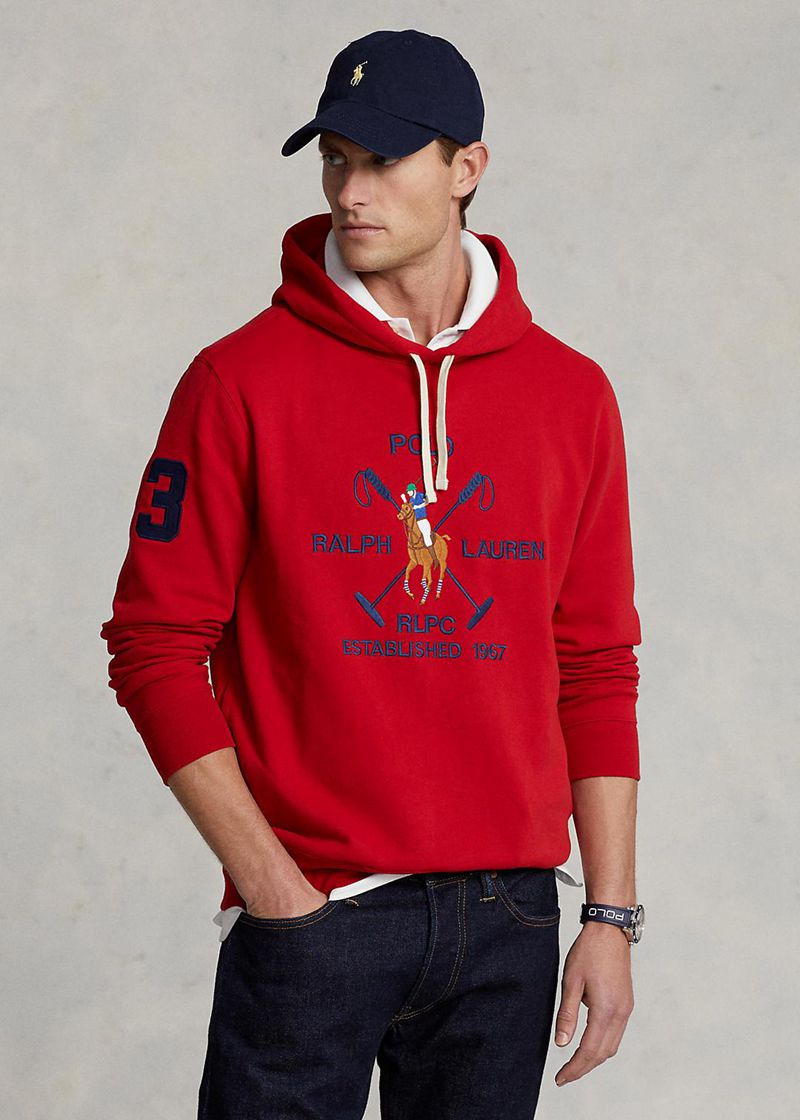 Sudadera Con Capucha Polo Ralph Lauren Hombre Big Polo Crest Fleece Chile Rojas HQZWV-1460